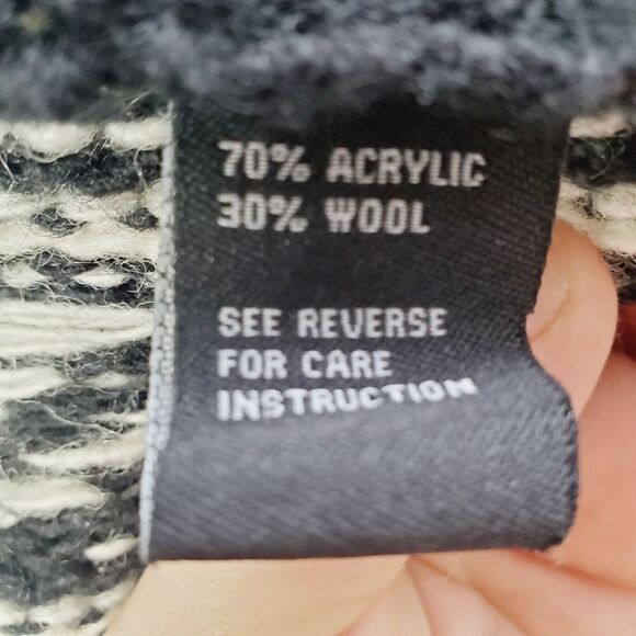 patterned sweater poncho open cardigan medium - Picture 7 of 7